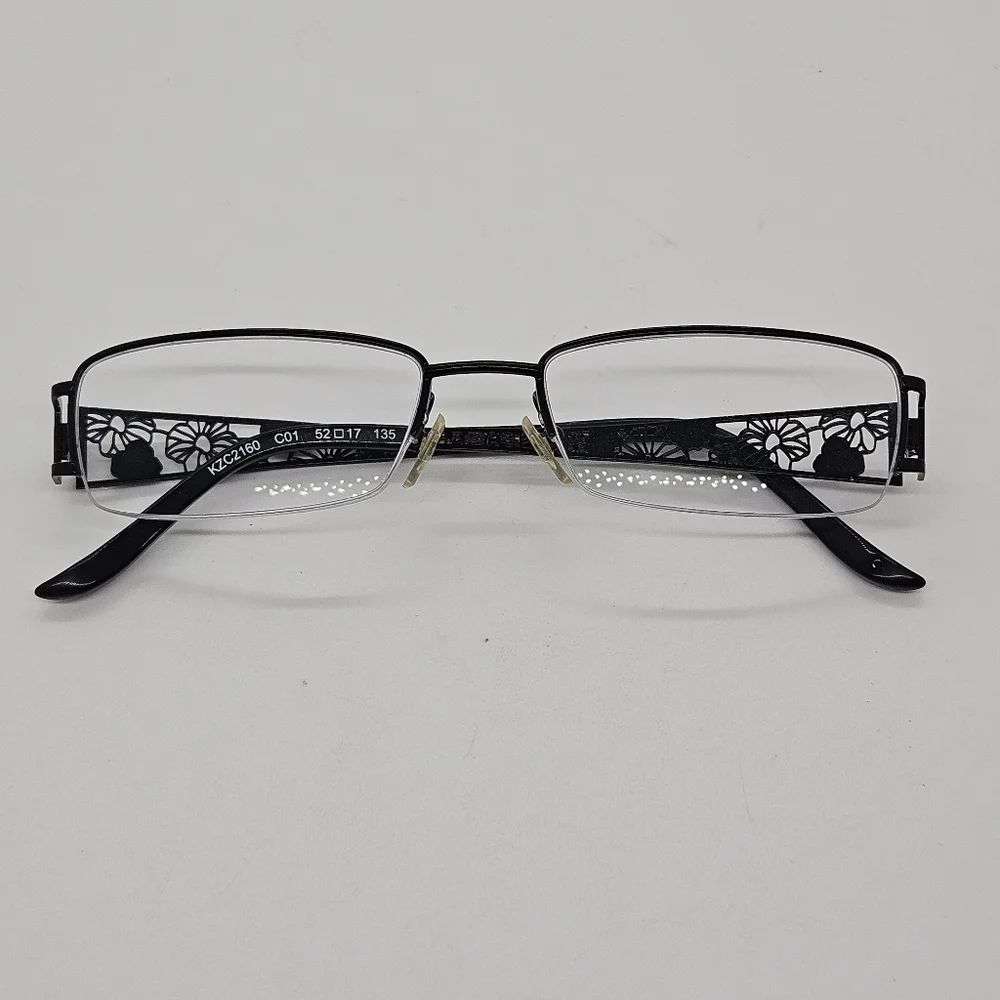 Kenzo black rectangular floral half-rim eyeglasses FOR FRAMES ONLY 52 17 135