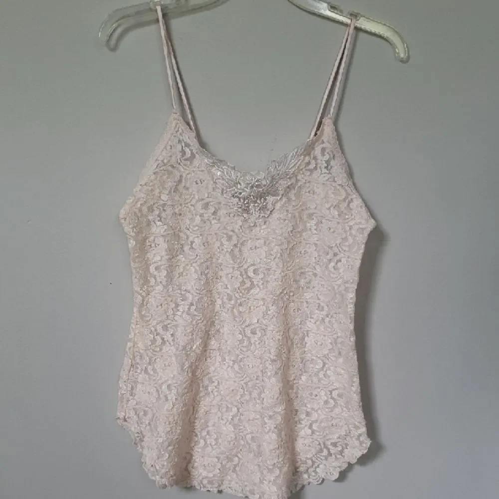 Y2K Secret Treasures Teddy Womens M Stretch Lace Intimates Nighty Satin Straps