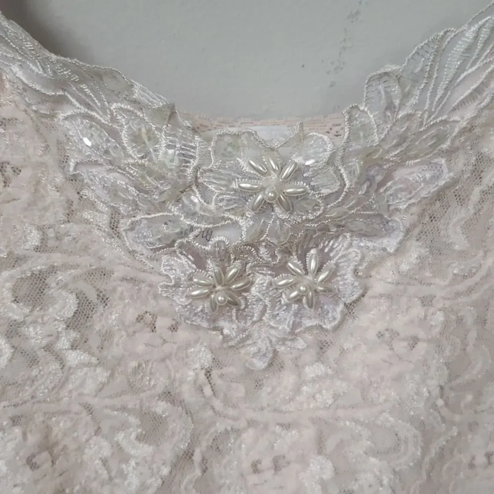 Y2K Secret Treasures Teddy Womens M Stretch Lace Intimates Nighty Satin Straps