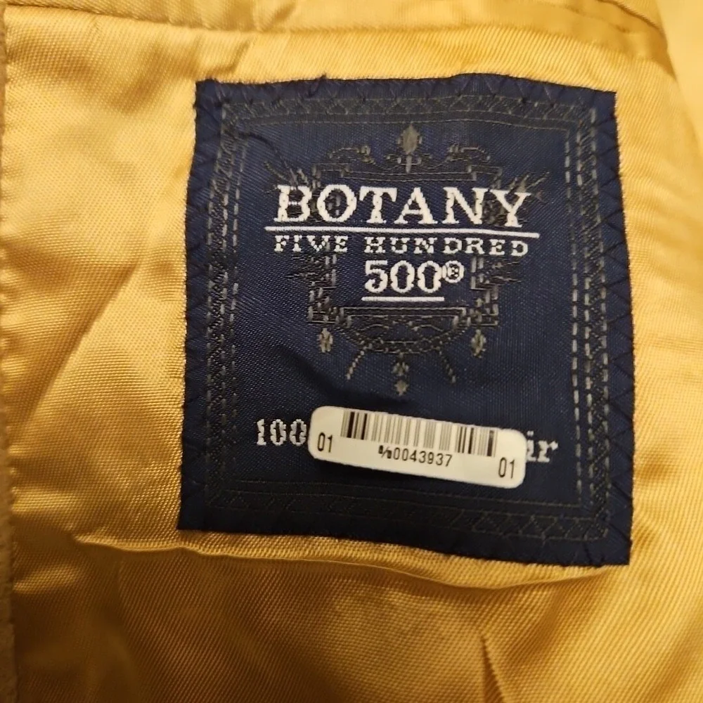 BOTANY 500 MENS 46L 100% CAMEL HAIR SPORT‎ COAT BLAZER Small Hole Left Sleeve