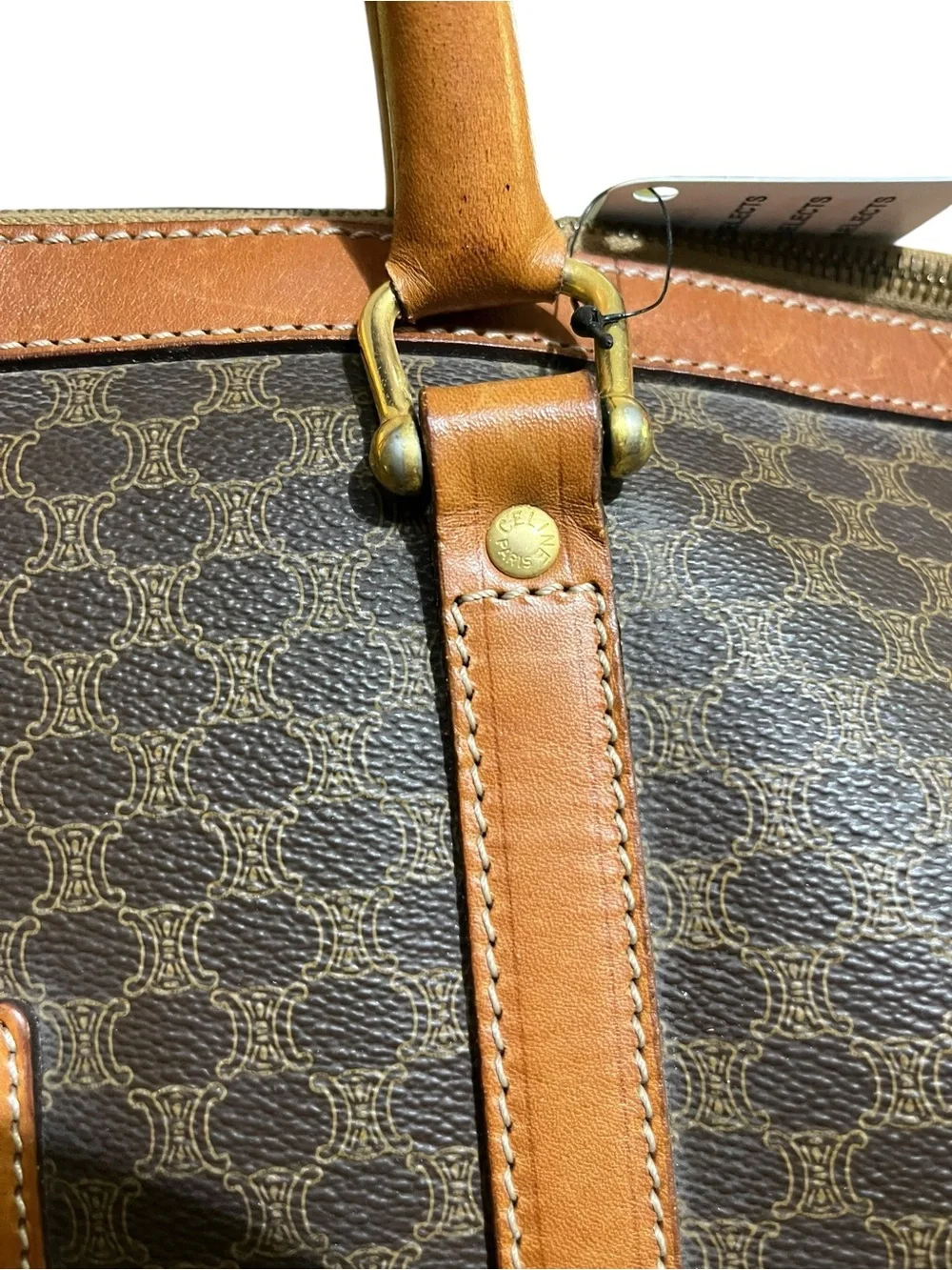 Celine Macadam Vintage Boston Bag Weekender Duffel Bag Authentic