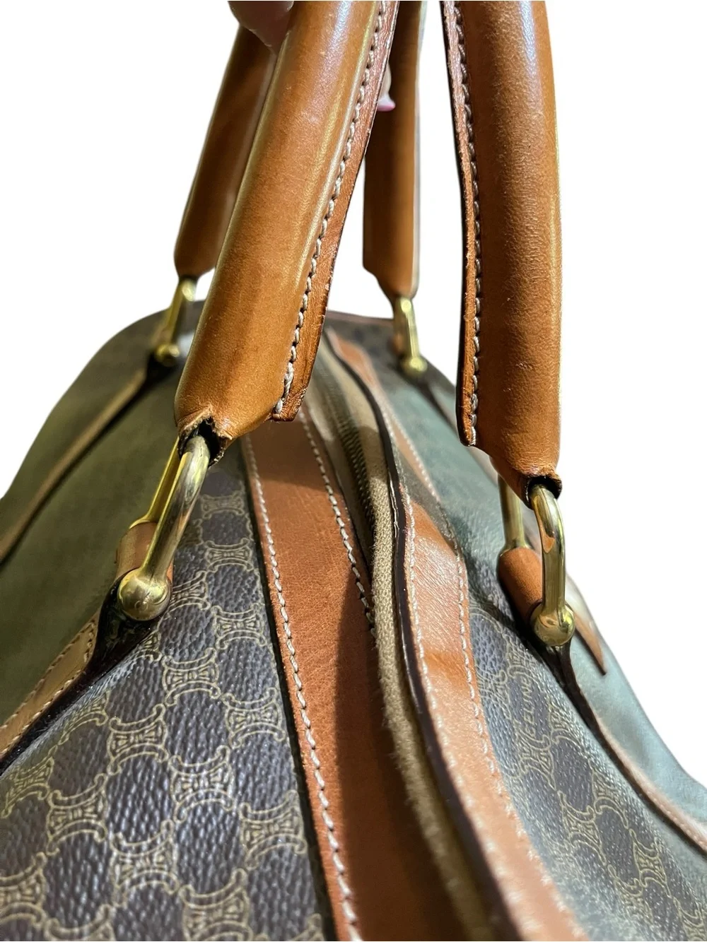 Celine Macadam Vintage Boston Bag Weekender Duffel Bag Authentic