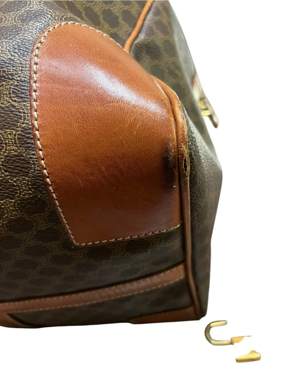 Celine Macadam Vintage Boston Bag Weekender Duffel Bag Authentic