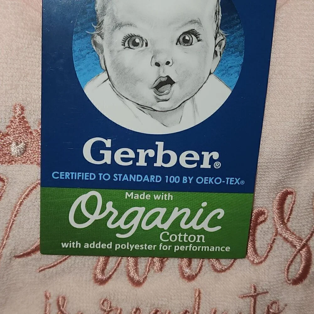 Gerber Organic baby girl bibs 3  sets of 3 Princess Floral