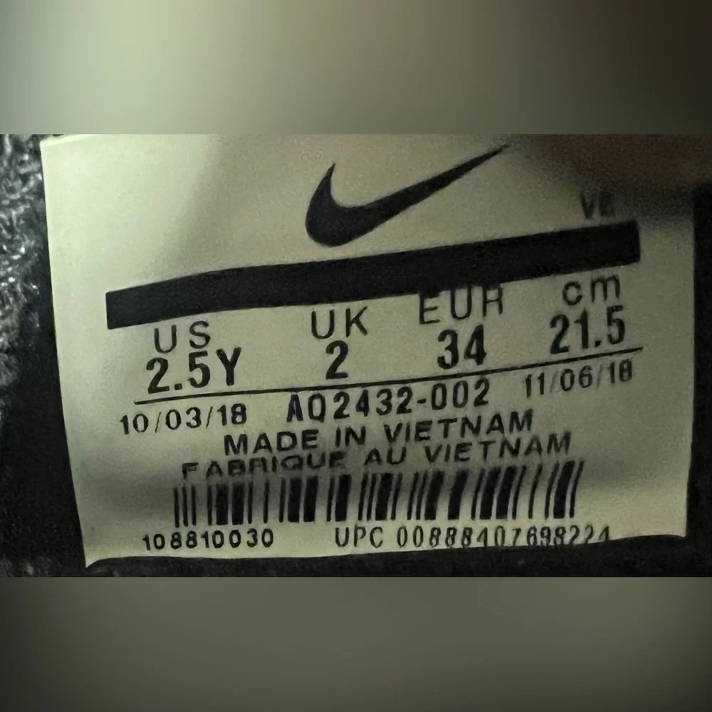 Nike Kids Sneakers Black‎ White Pink-Size:2.5Y