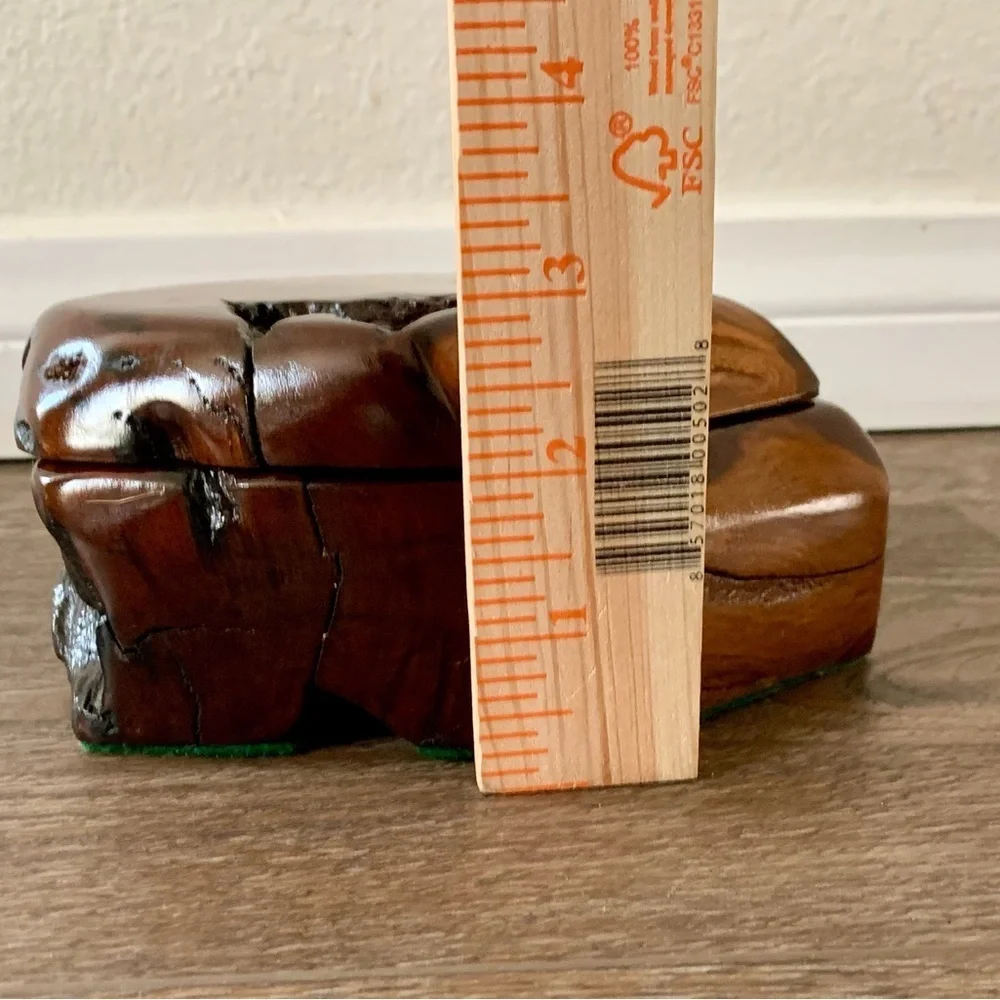 Vintage Wooden Ring Box Red Wood Rustinc Box Handmade