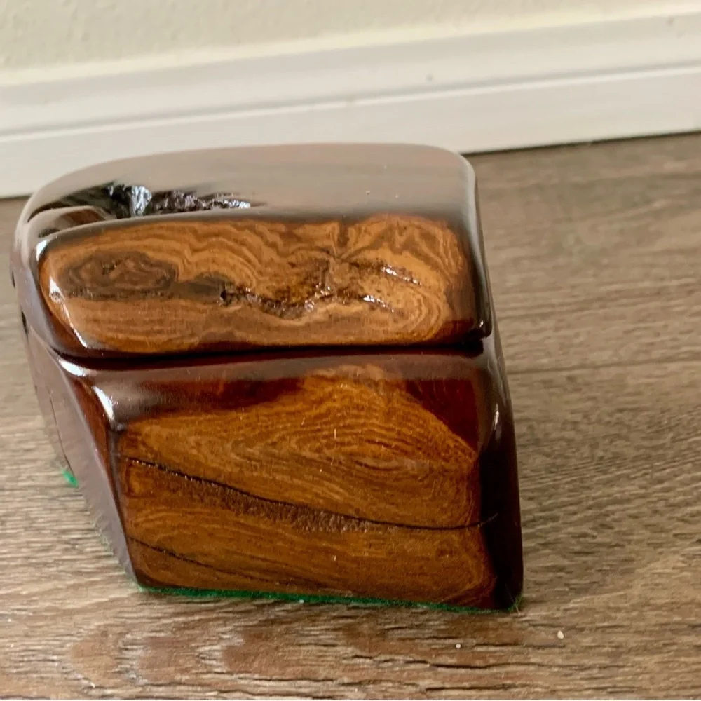 Vintage Wooden Ring Box Red Wood Rustinc Box Handmade