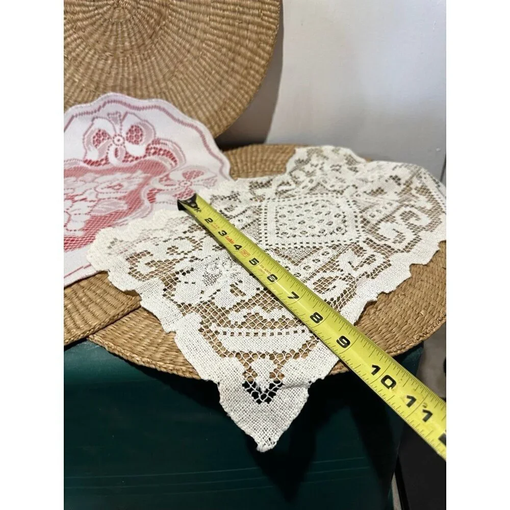 Vintage 2 piece white lace fabrics
