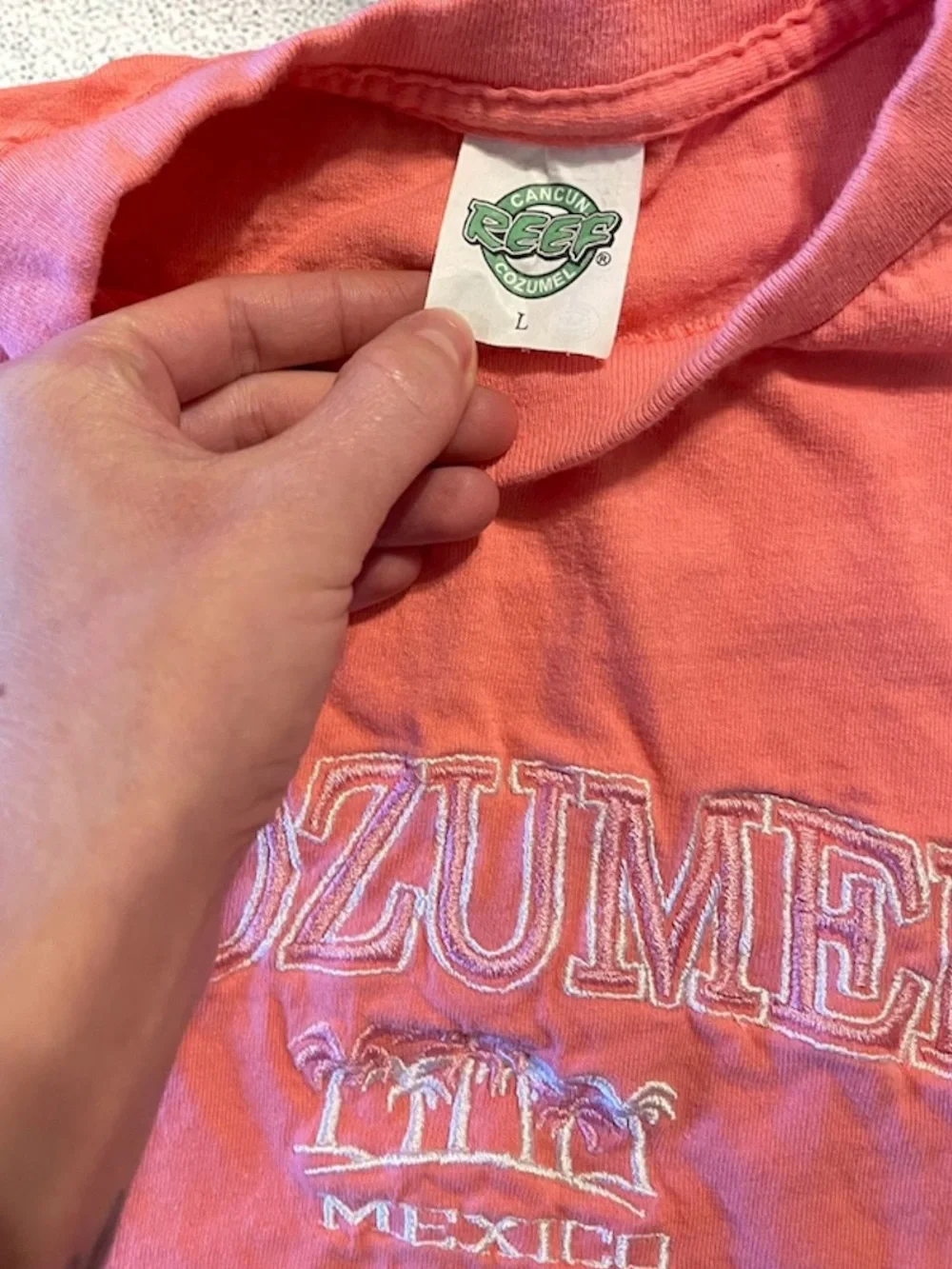Vintage 90s Cozumel Mexico Embroidered Tourist Tee