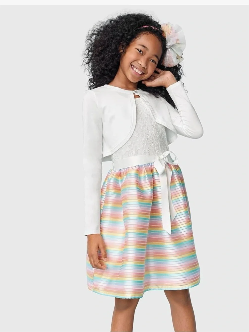 NWT The Children's Place White Girls Cropped Bolero - Small 5/6