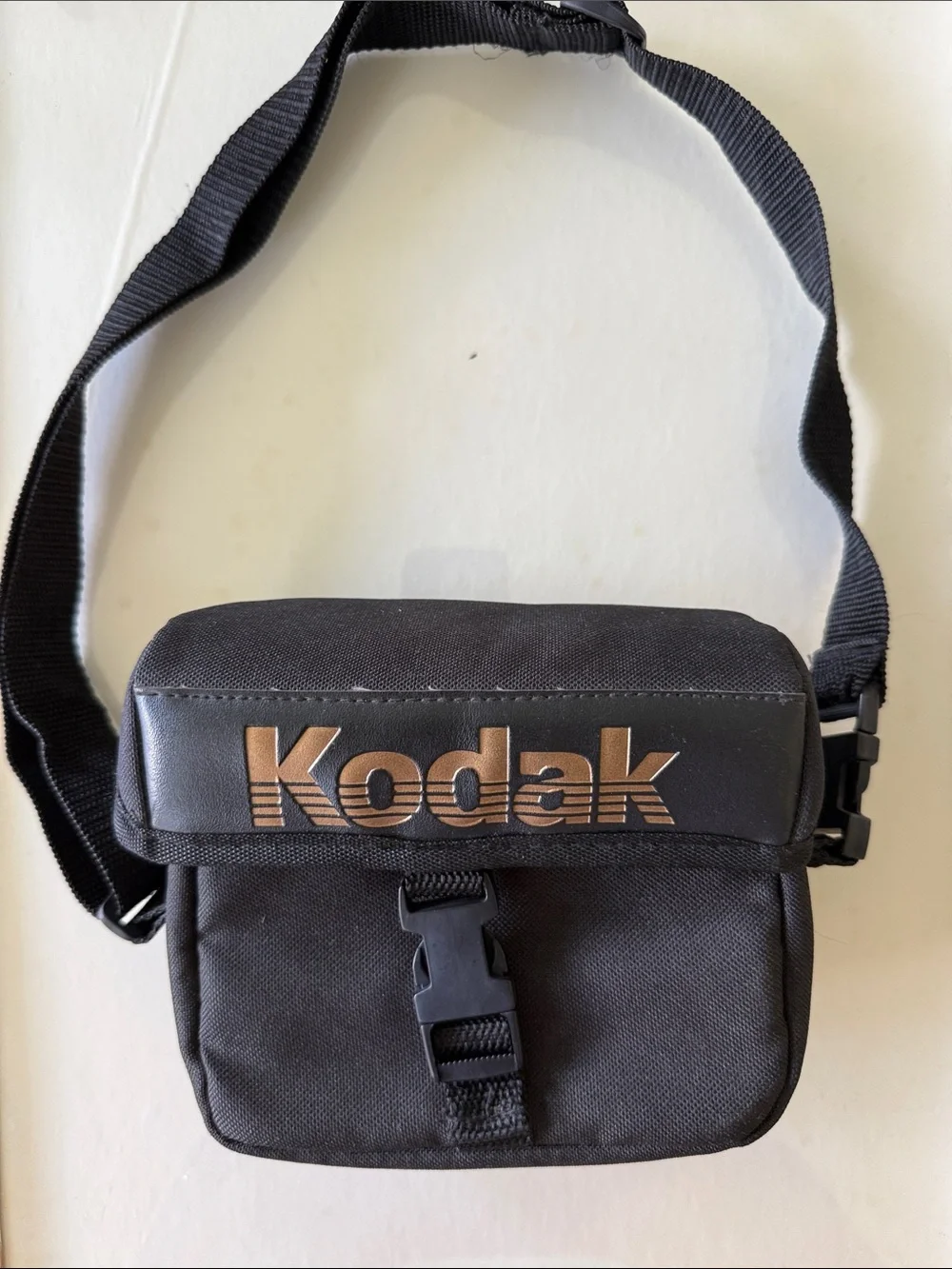 Kodak Vintage 1989 Black Camera Bag with Gold Logo