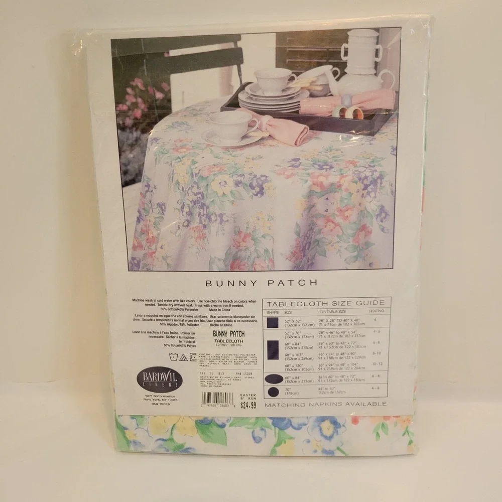 Spring Floral Tablecloth 60x84 