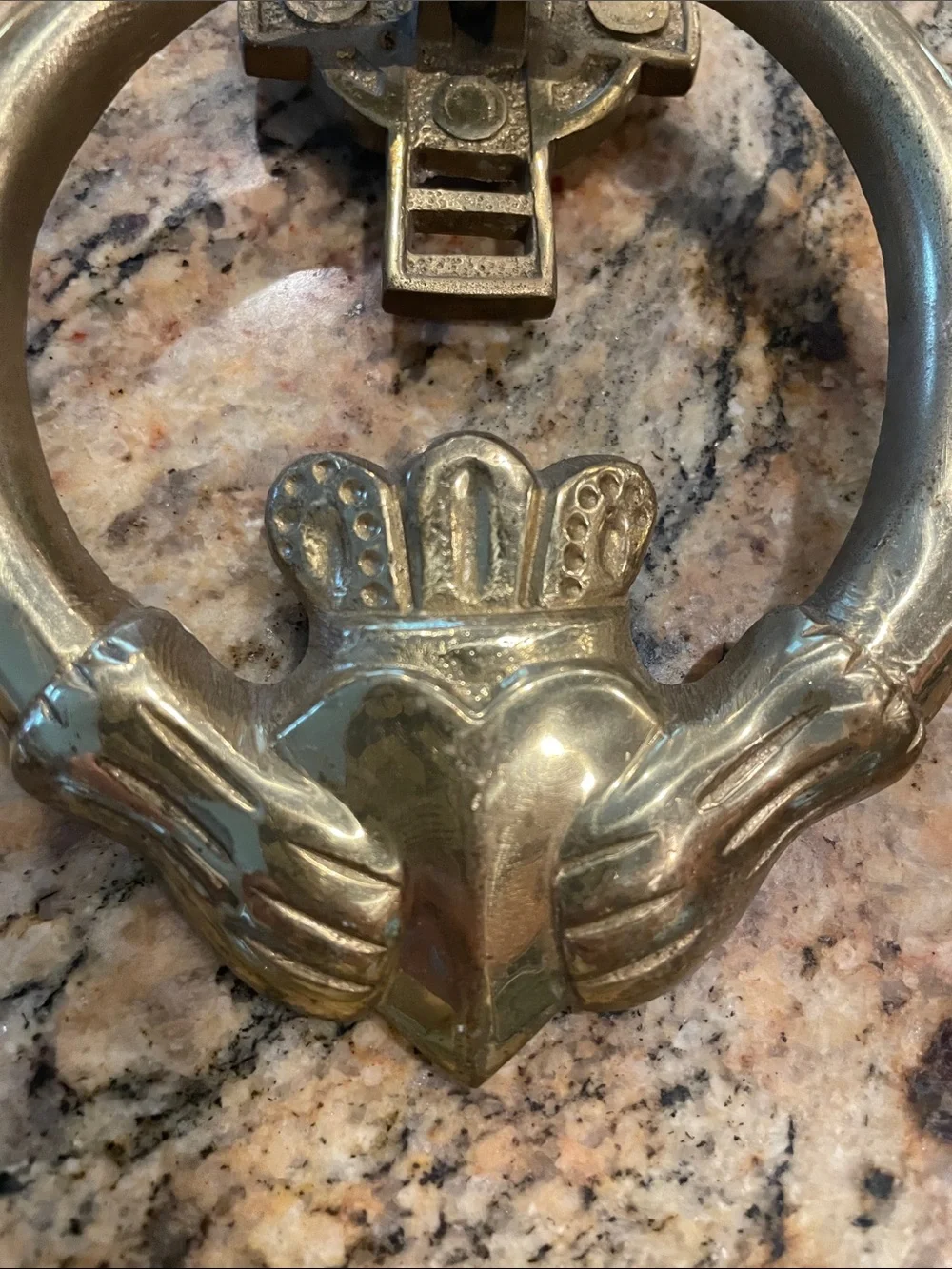 Vintage Solid Brass Claddagh Door Knocker