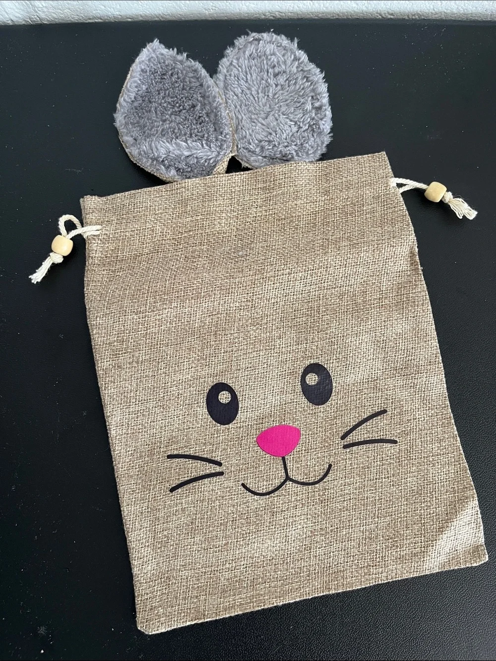 Burlap Style Bunny Drawstring Gift Bags - Bag 8x10”-NWOT- Multiple Available
