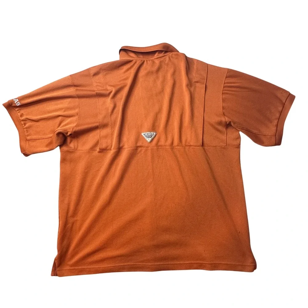 Texas Longhorns Columbia Polo Shirt Mens XL Orange PFG Omni-Shade Short Sleeve