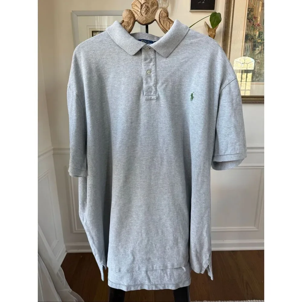 Polo Ralph Lauren Grey Pique Cotton Golf Shirt 5X