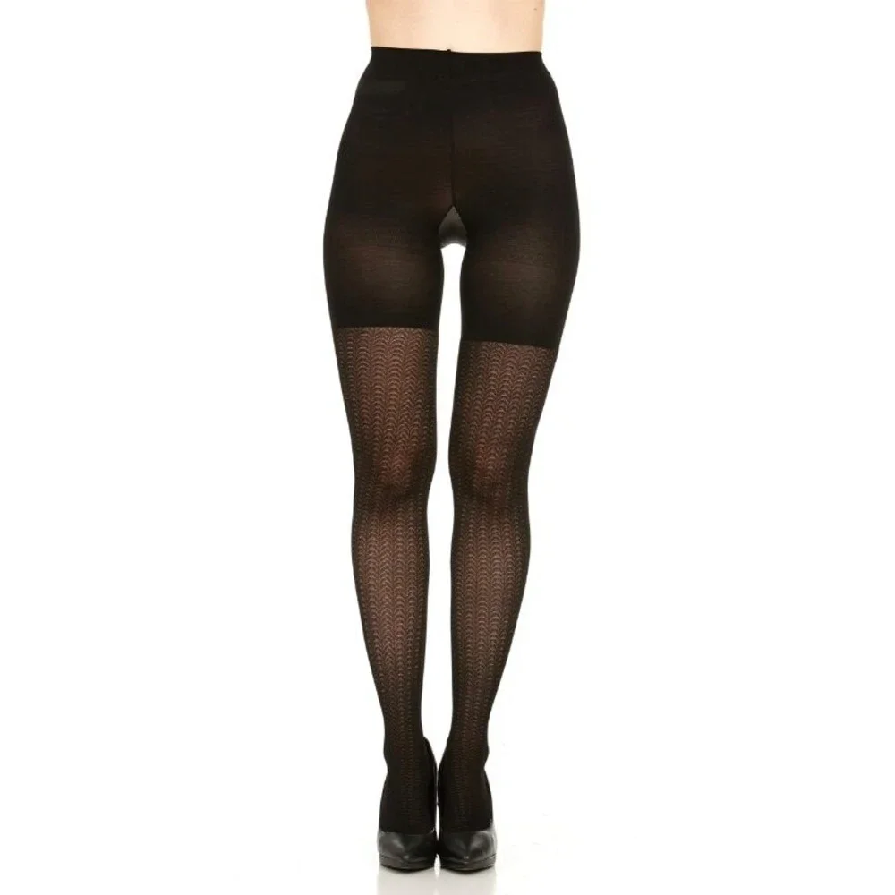Spanx Love Your Assets Sara Blakely Black Shaping Tights textured  Size 3, 4 & 5