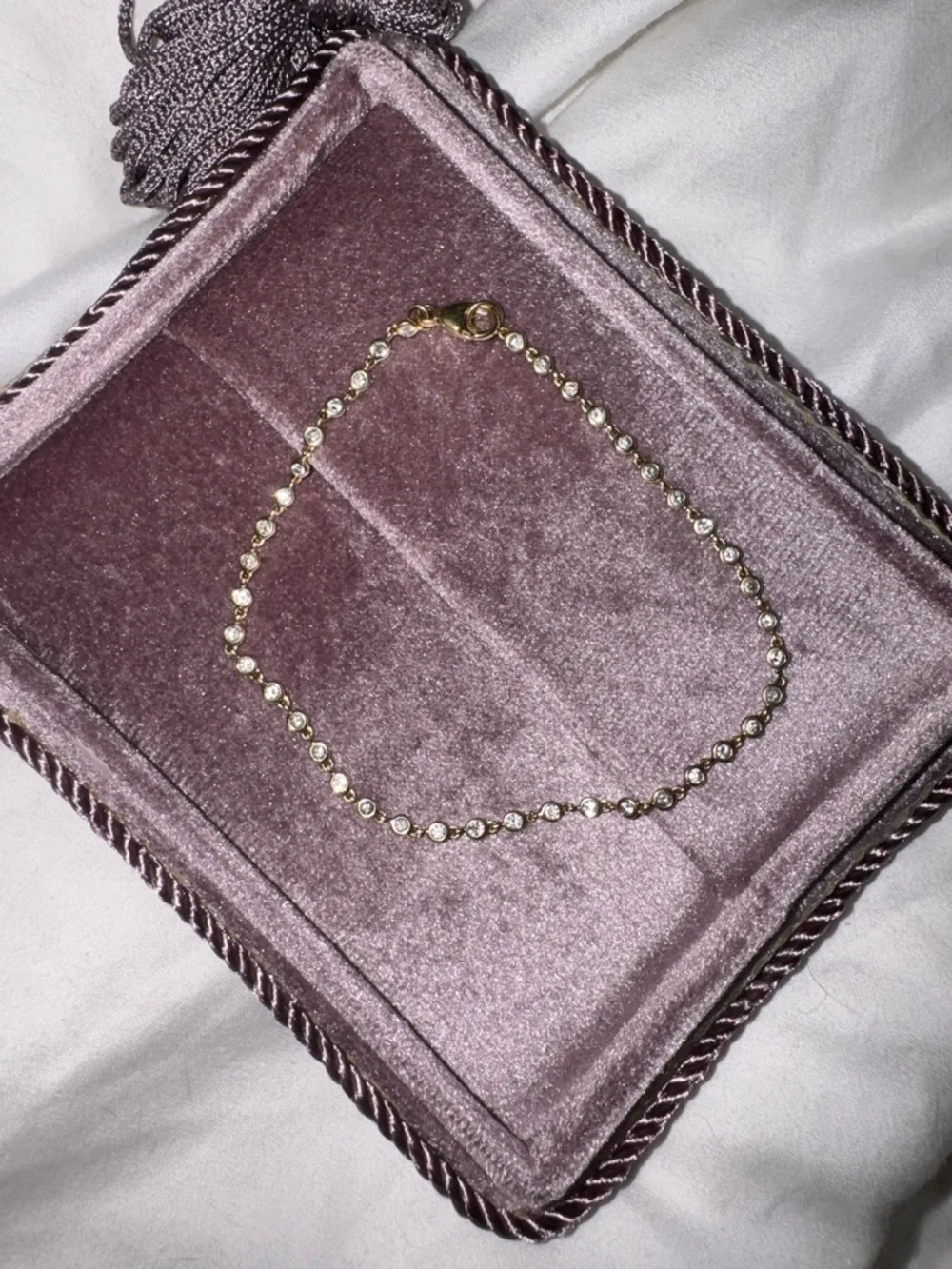 14K YELLOW GOLD 1.60 TCW DIAMOND STATION TENNIS BRACELET- LIKE NEW