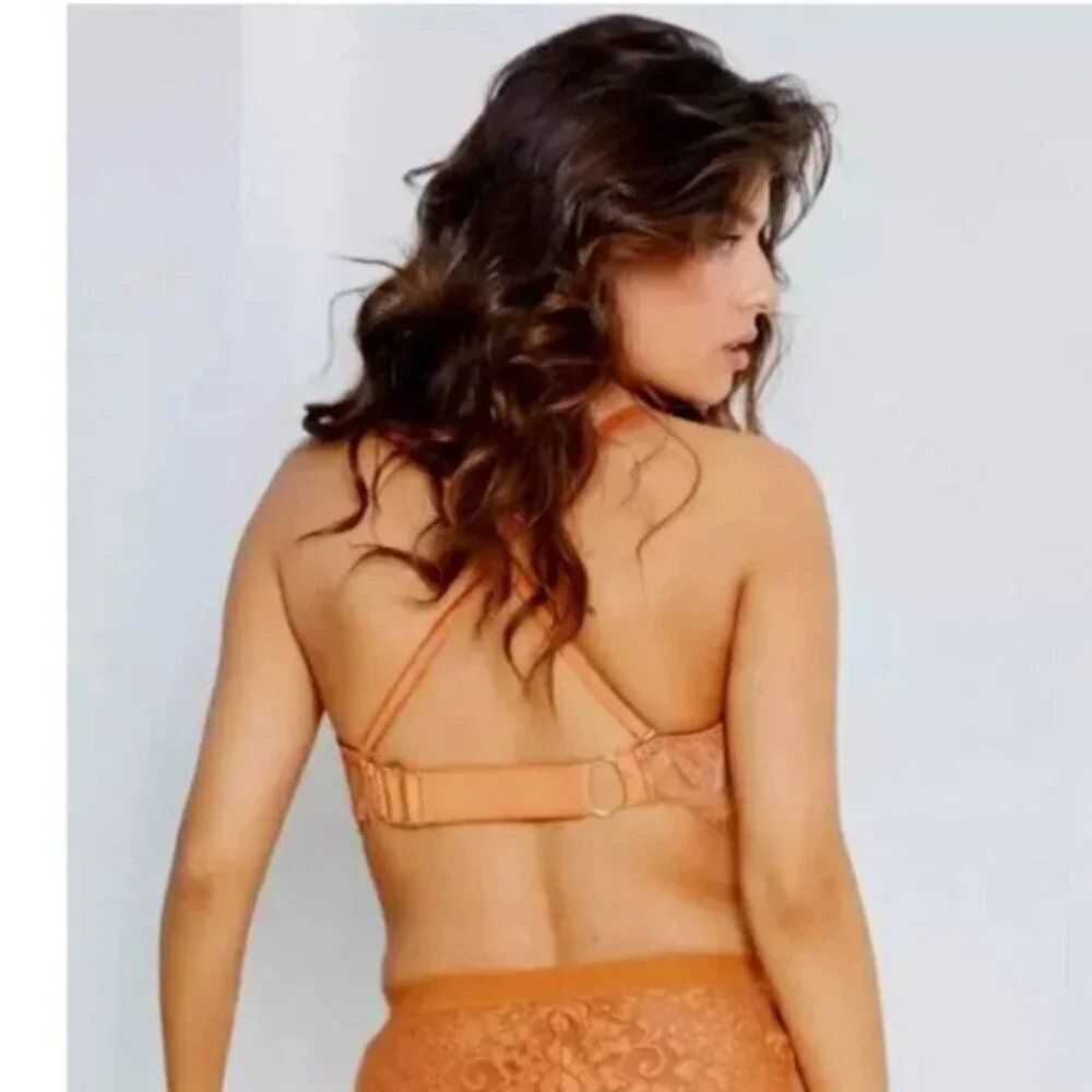 NWT $88 HAH 2Timer Lace Plunge Underwire Convertible Bra Brown Sugar Nude 28-36C