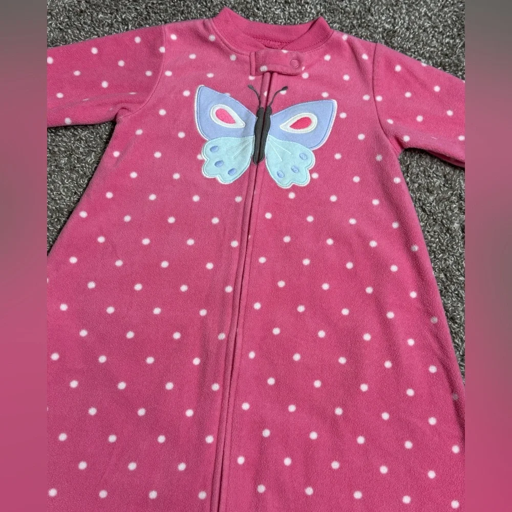 Carter's Pink Polka Dot Butterfly Fleece Sleep Sack