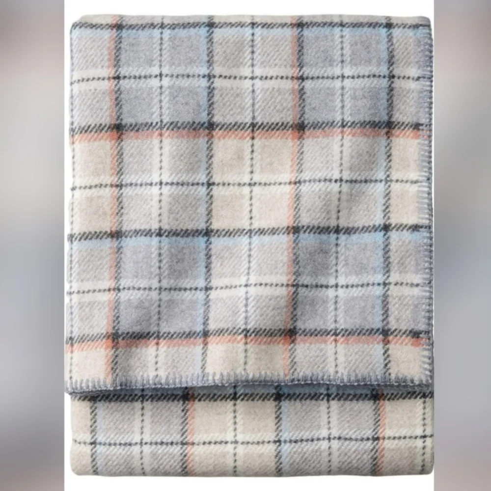 Pendleton Eco-Wise Pearl Plaid Washable 100% Wool Blanket, Twin 66
