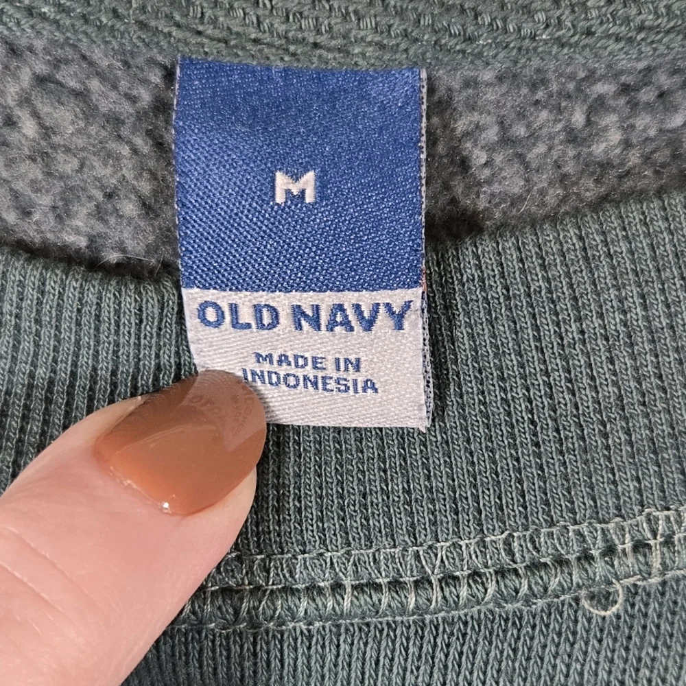 Old Navy Women’s Green Oversized Tunic Sweatshirt Size Medium Cozy Casual‎ Top