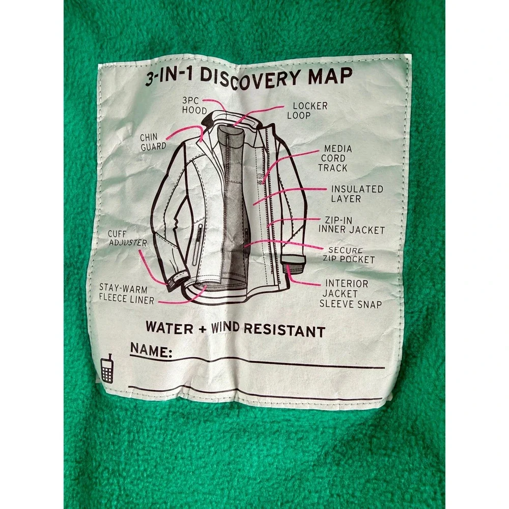 Champion Girls 3-in-1 Reversible System Winter Jacket Green‎ Hooded XL 14-16 NEW