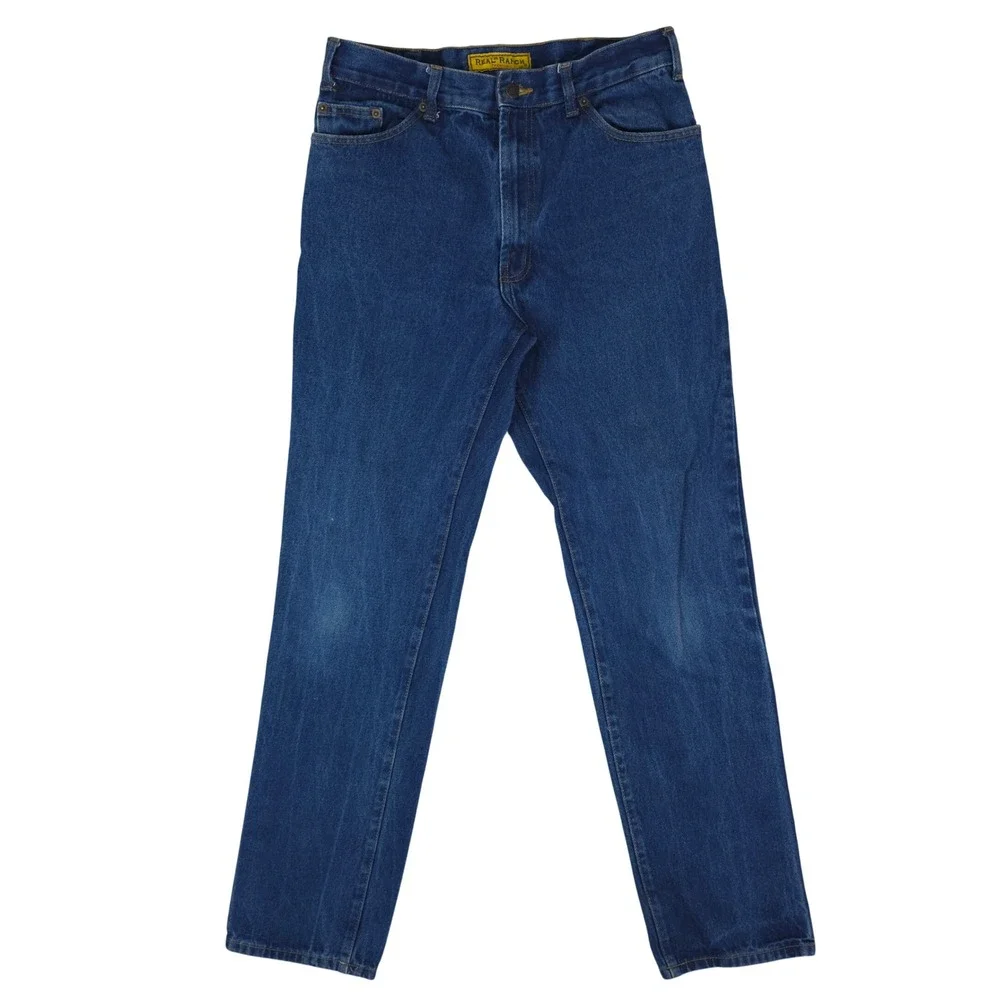 Real Ranch Premium Jeans Mens 33x36‎ Blue Cotton Denim Straight Leg Workwear