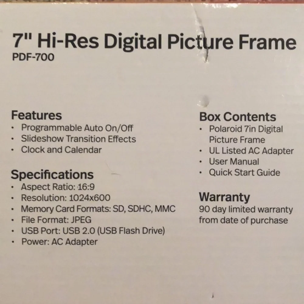 Polaroid resolution flash inch