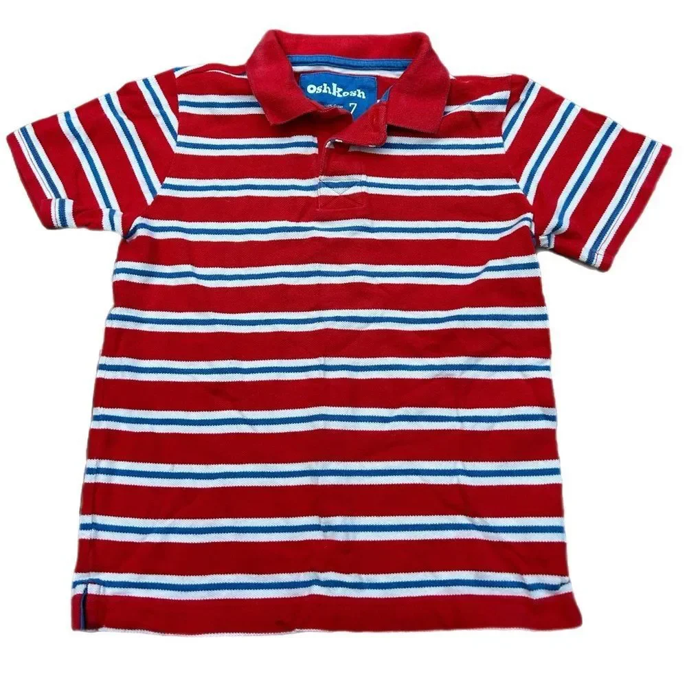 Boys Y2K OshKosh Striped Polo Shirt