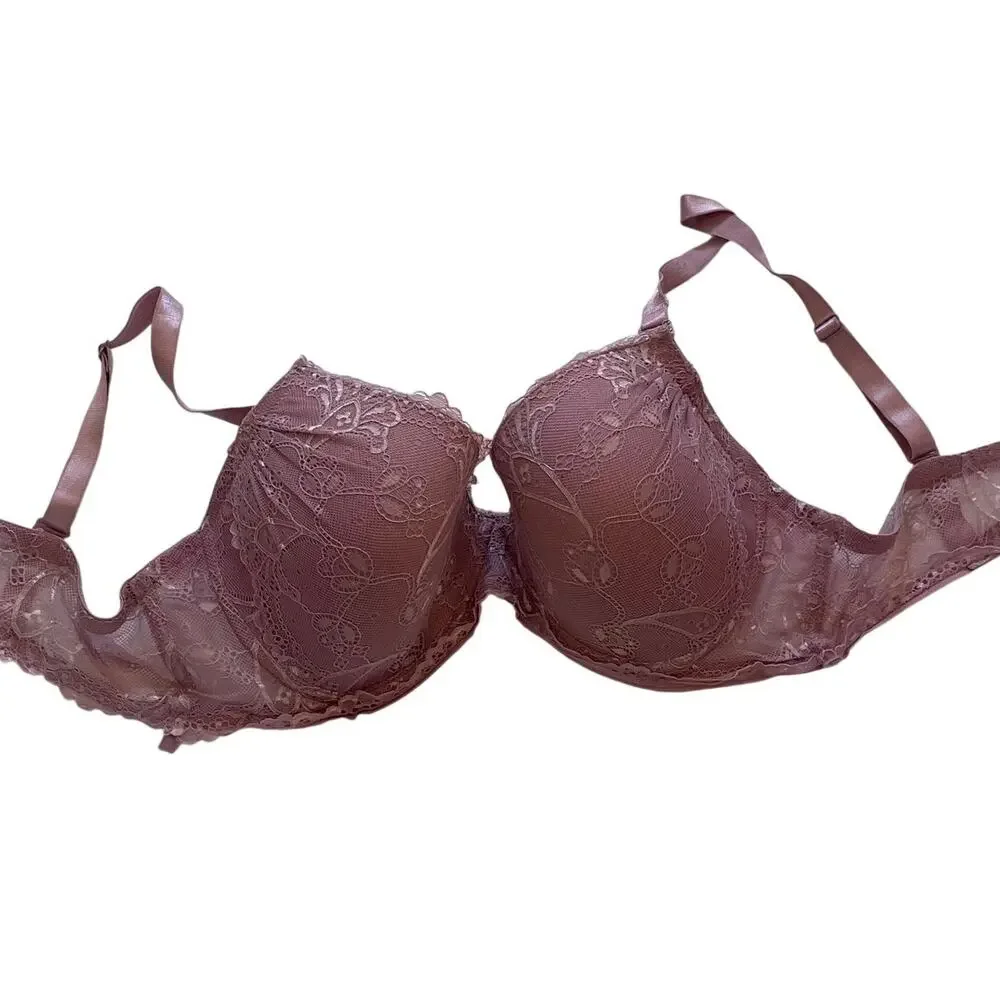 Parisian Intimates Lavender Lace Underwire Bra, Padded, Size 38DD