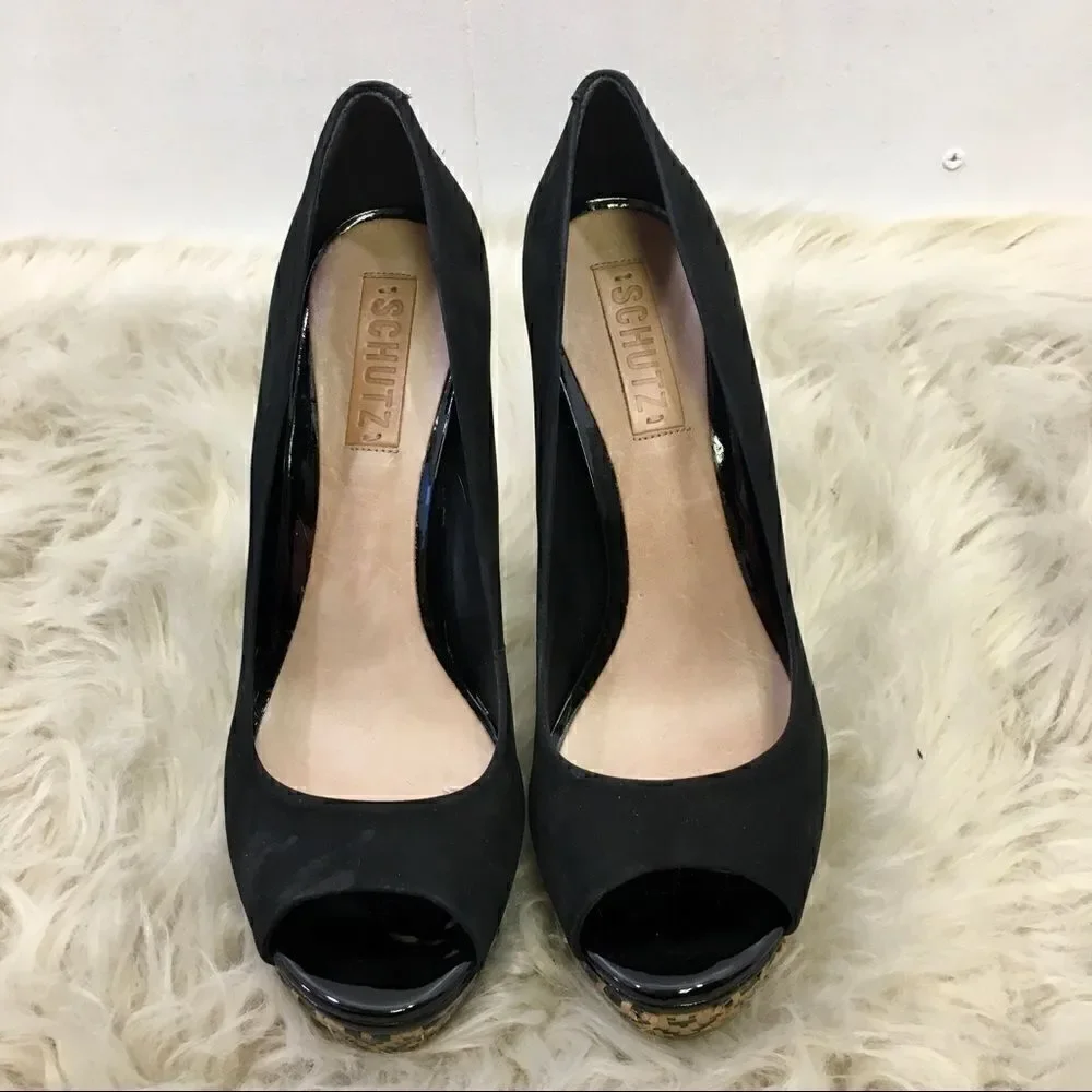 SCHUTZ black suede