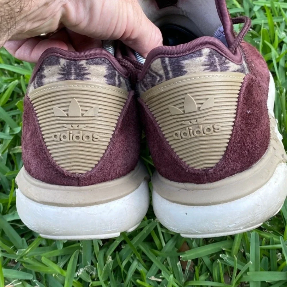 Adidas Tubular Runner Burgundy Southwestern Geometric Suede Mens 10.5 B24692