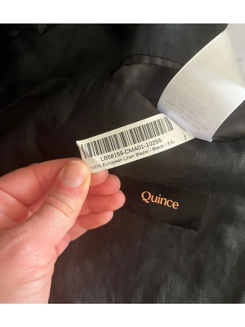 Quince Men’s 100% European Linen Blazer Black - Size XXL