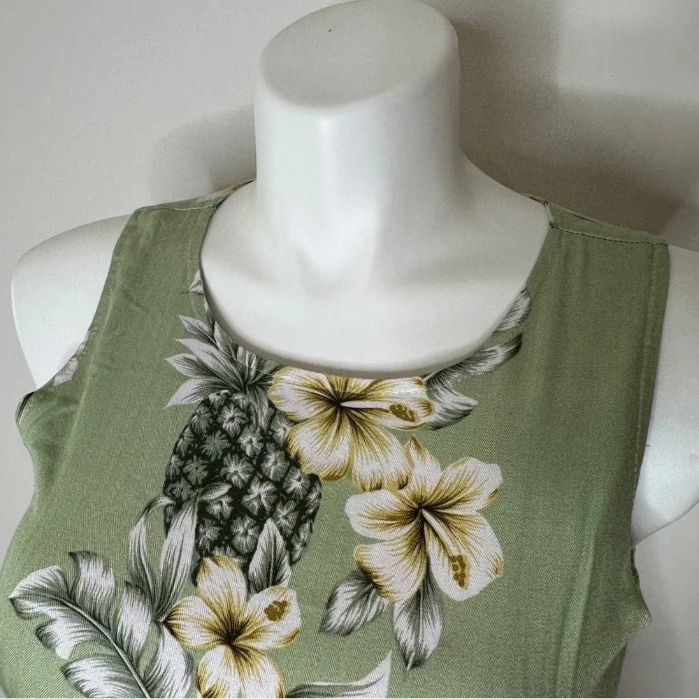 Hawaiian Reserve Collection vintage green maxi dress Large