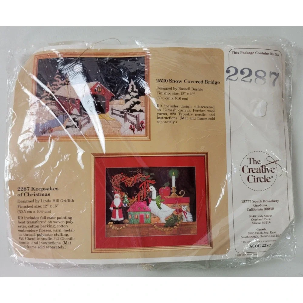 Creative Circle Keepsakes of Christmas Embroidery Kit 2287 Linda Hill Griffith