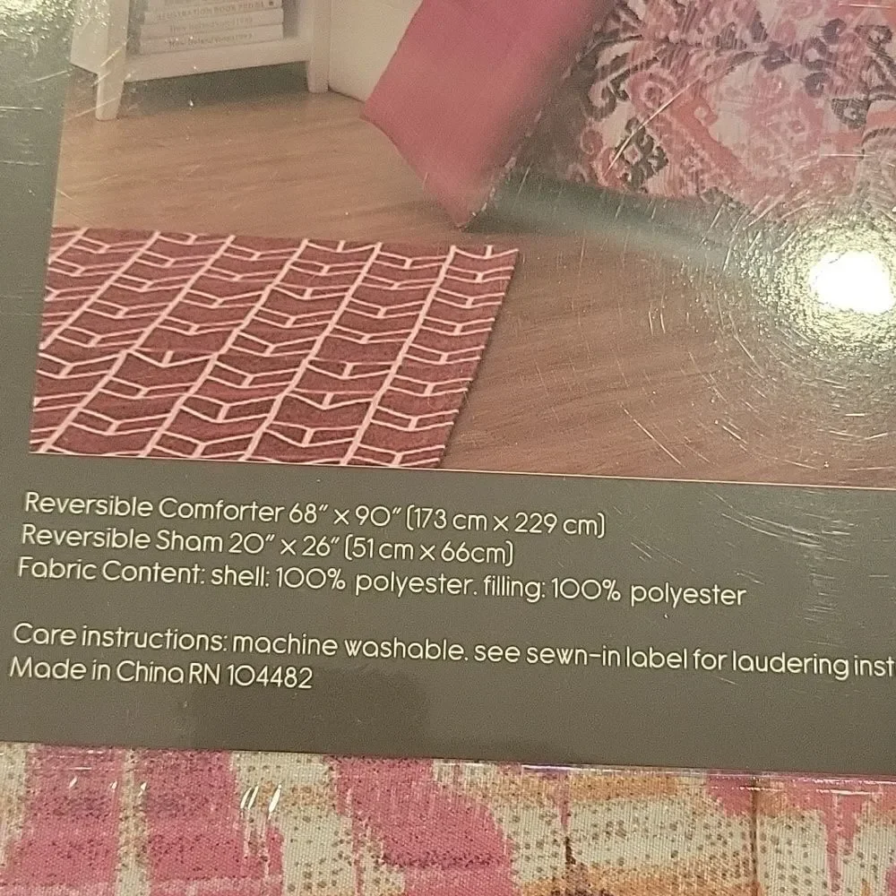 Reversible Twin XL Comforter Set 2 piece