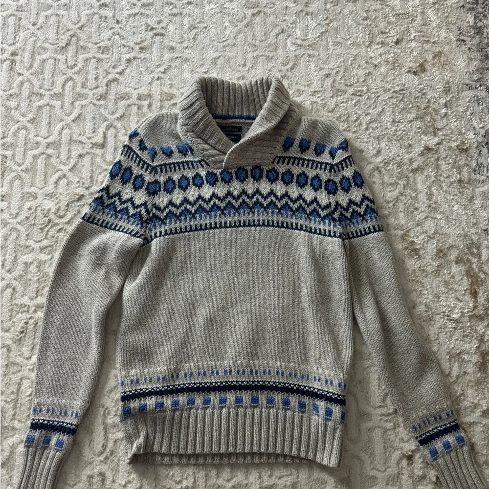 American Eagle Outfitters Gray and Blue Crewneck Sweater XL