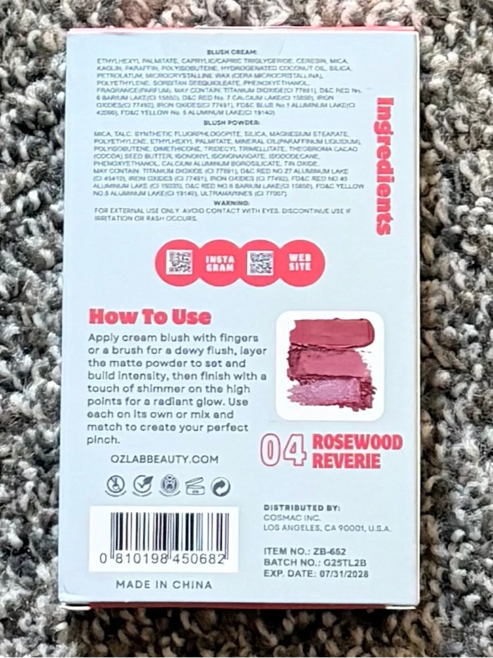 Blush Trio ROSEWOOD REVERIE Cream matte shimmer