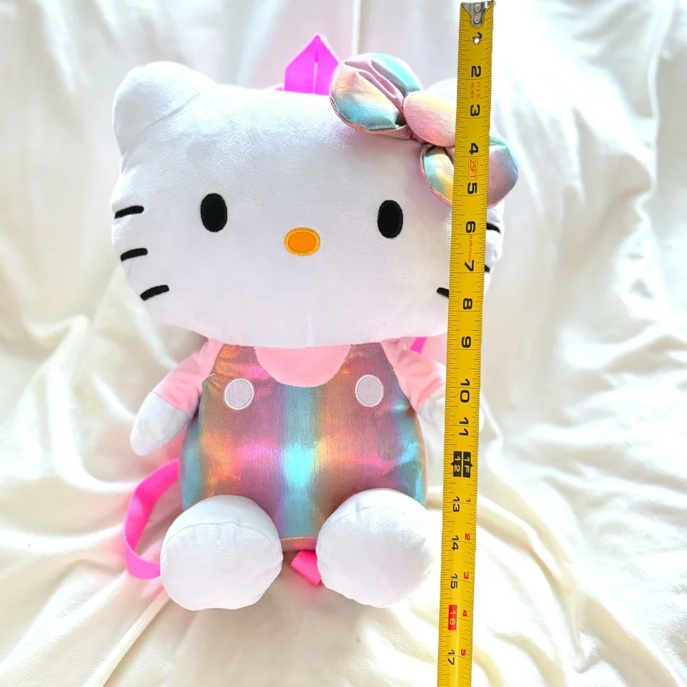Hello Kitty Plush Backpack Sanrio Pink Iridescent Rainbow Mini Backpack NWT