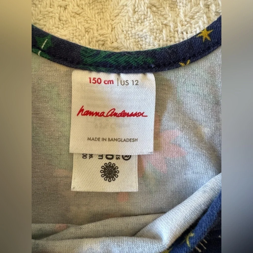 Hanna Andersson Holiday Long Sleeve Skater Dress Size 12 organic cotton