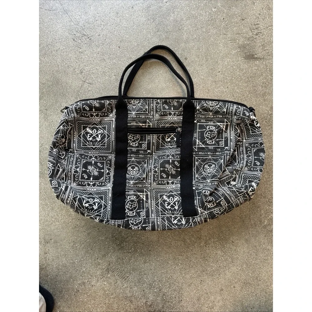 Fox Racing Mini-Duffle Bag Carry AOP Skulls Latitude Canvas Lined W/O Strap*‎