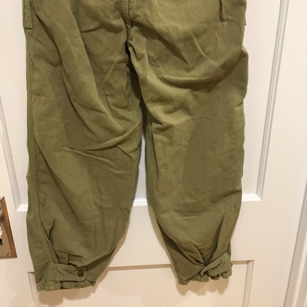 ⭐️ Zara Woman Premium Denim Collection Cotton Linen Green Utility Jogger Pants