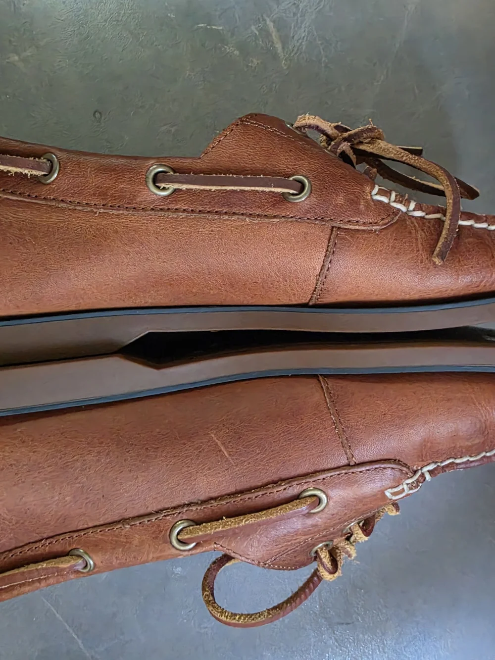 Polo by Ralph Lauren Men's Cognac Leather Boat Shoes