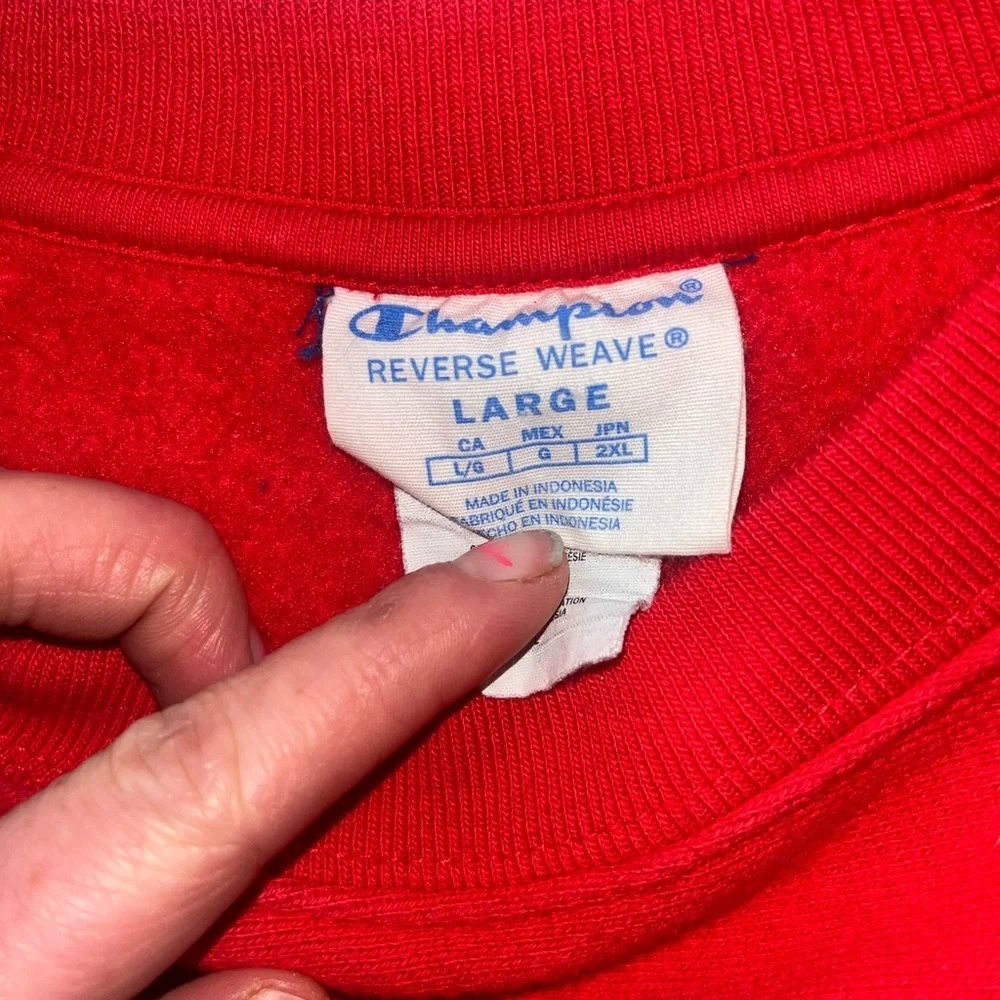 Vintage Champion reverse weave color block Men's Tri-Color Crewneck Sweater