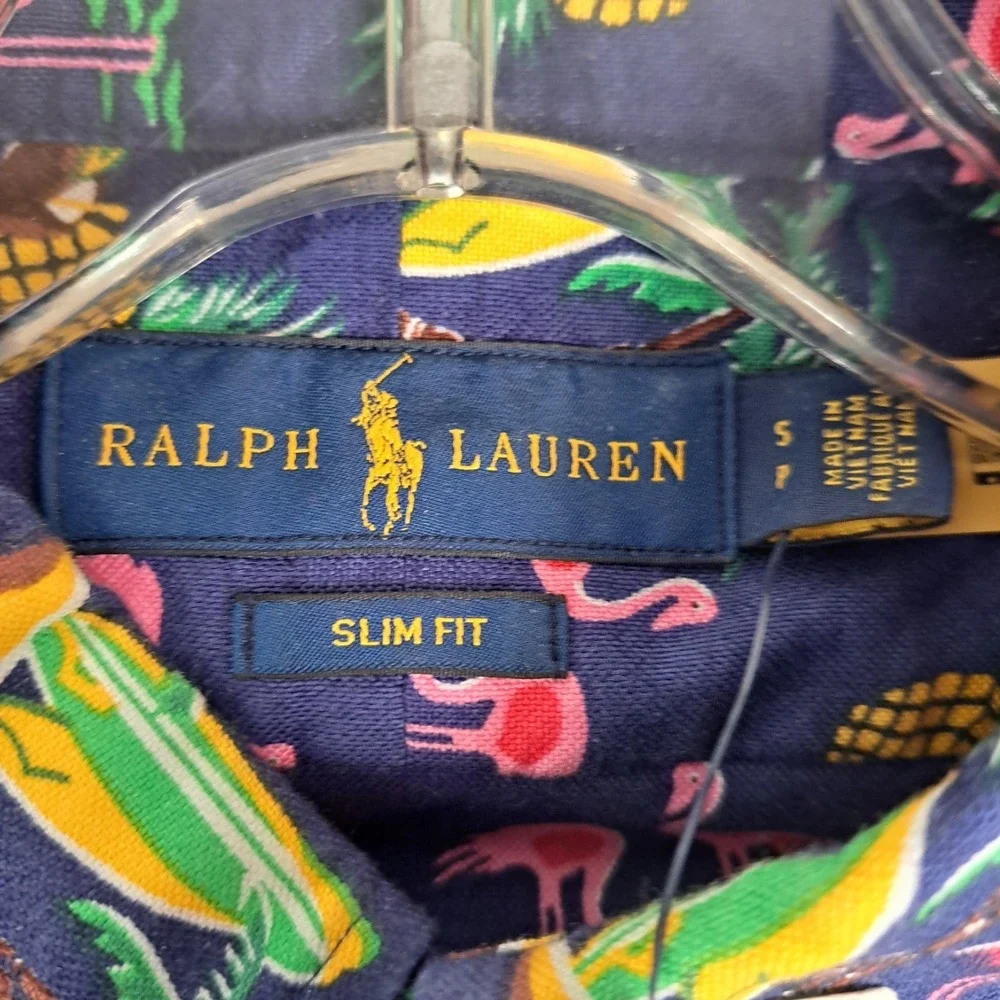 Polo Ralph Lauren Tropical Hawaiian Print Button Down SS Shirt Men's Small NWT