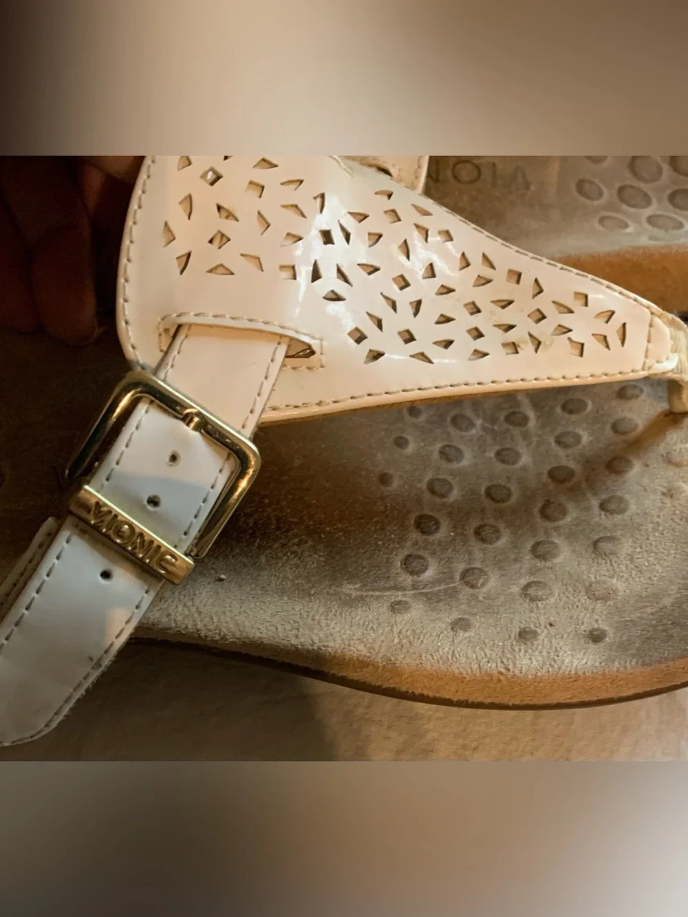 Vionic Sandals Womens Size 8 Tropez Thong Leather Slip On Strap Slide Orthopedic