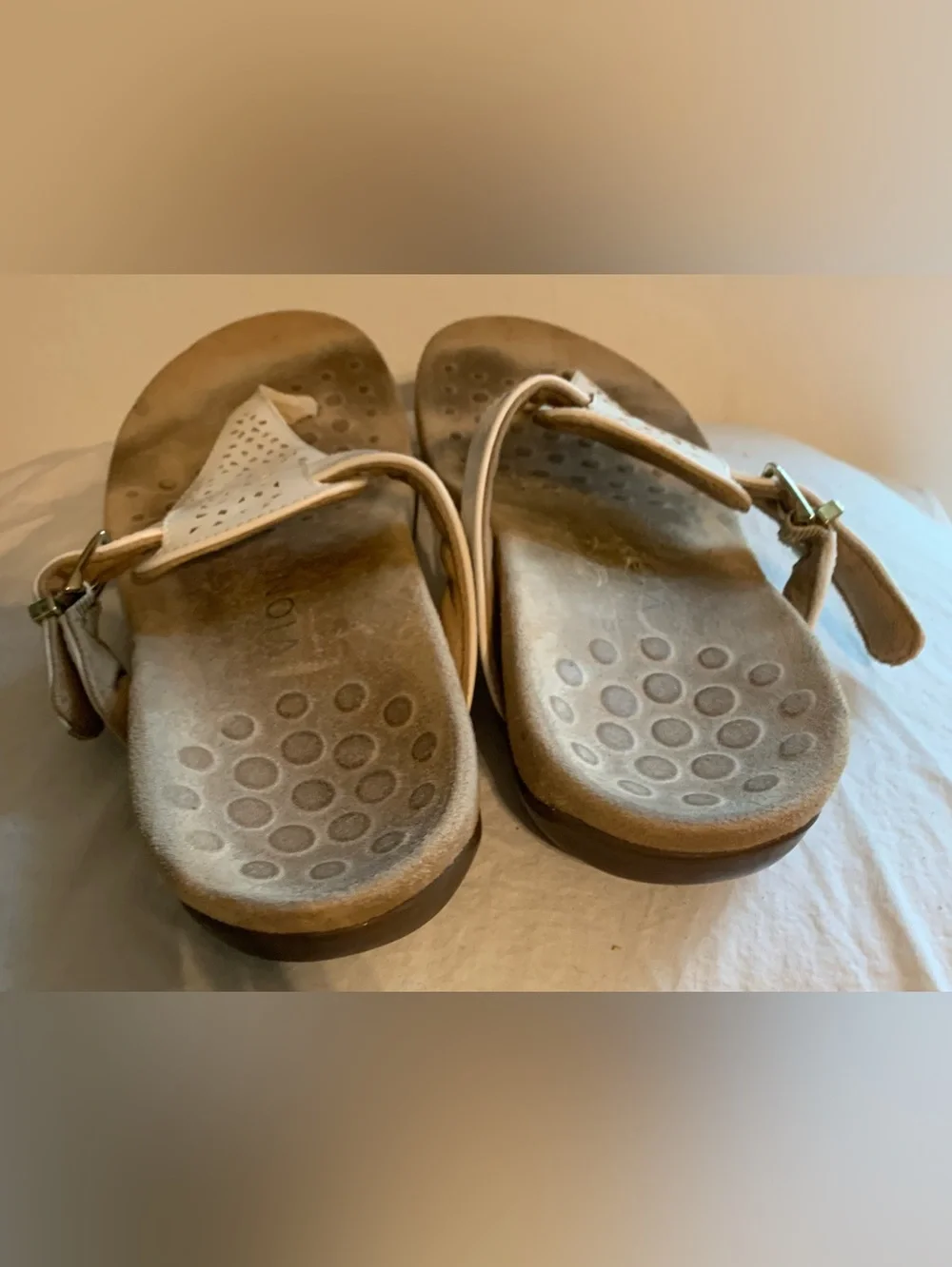Vionic Sandals Womens Size 8 Tropez Thong Leather Slip On Strap Slide Orthopedic