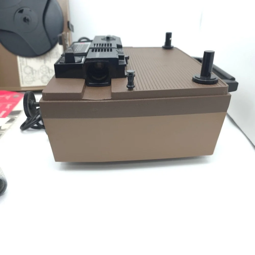 GAF 2388 Movie Projector Dual 8mm Super 8 Vintage Brown Automatic Load 1970 Tech