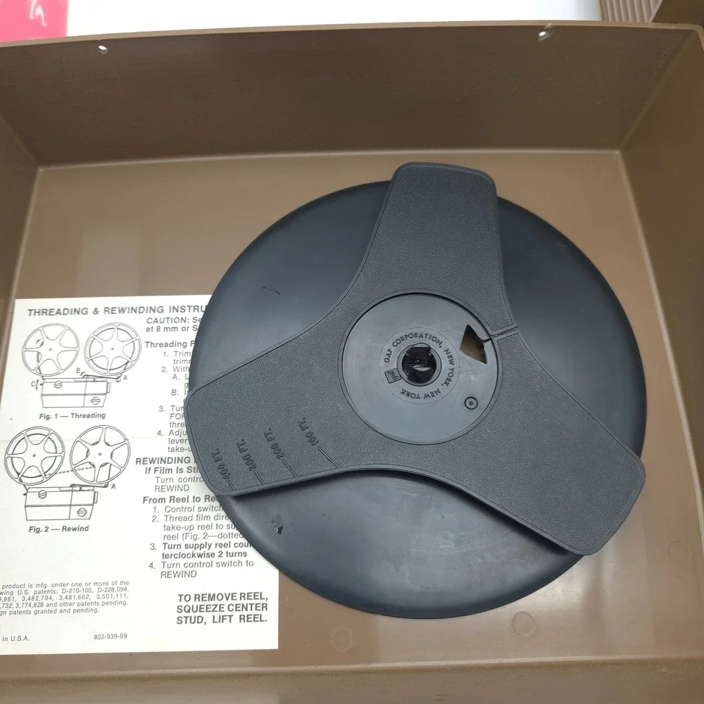 GAF 2388 Movie Projector Dual 8mm Super 8 Vintage Brown Automatic Load 1970 Tech